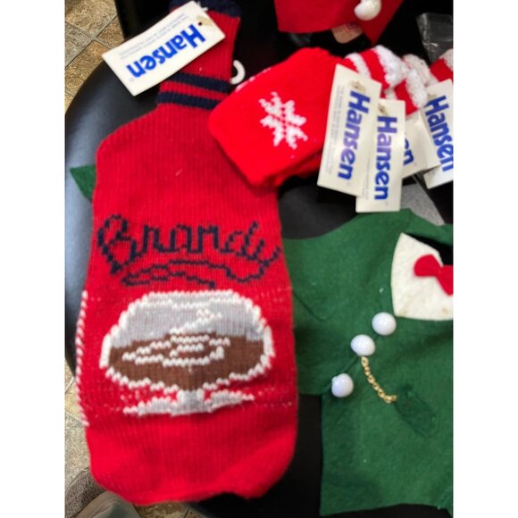 Lot of 4 Knit Christmas Liquor Bottle Sleeve Covers & 5 Mini Liquor Cover NWT - Picture 6 of 10